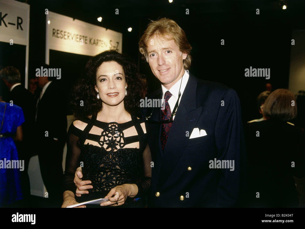 Wussow, Barbara, * 28.3.1961, German actress, half length, with Albert Fortell, 1990s, Stock Photo