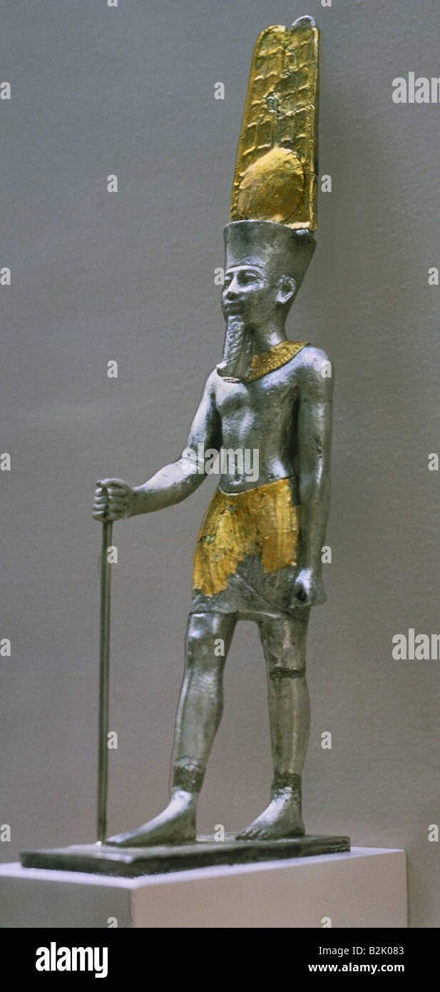 fine arts, ancient world, Egypt, sculpture, god Amun-Re, statuette, circa 900  BC, British Museum, London,  , Artist's Copyright has not to be cleared Stock Photo