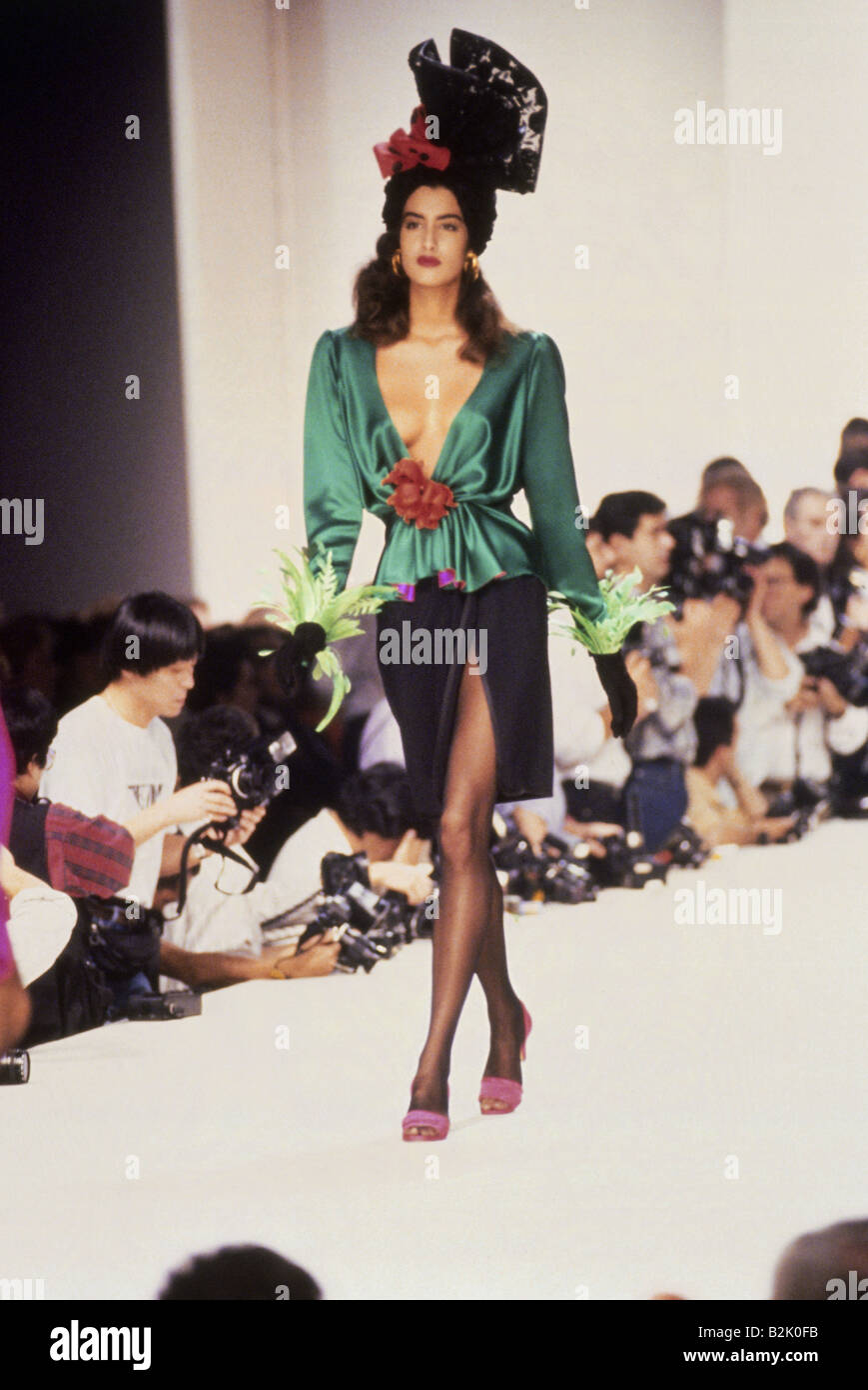 fashion, fashion show, Pret-a-Porter, Paris, Yves Saint Laurent, summer  collection 1990 Stock Photo - Alamy