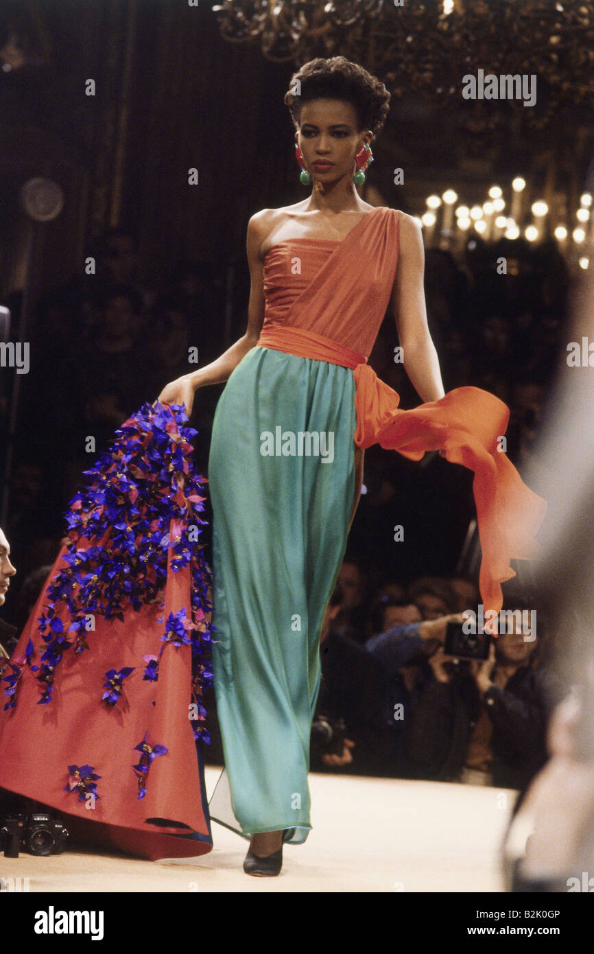 fashion, fashion show, Haute Couture, Paris, Yves Saint Laurent, summer  collection 1989 Stock Photo - Alamy
