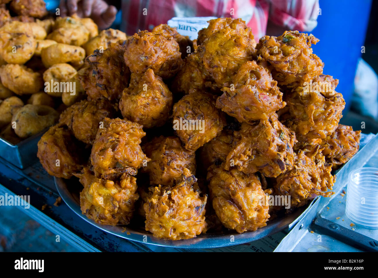 Fried Onion Pakora in Thanjavur South India Stock Photo