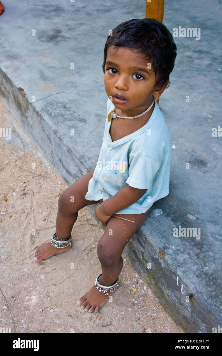 Indian Baby with Ankle Bracelets in Mamallapuram South India Stock ...