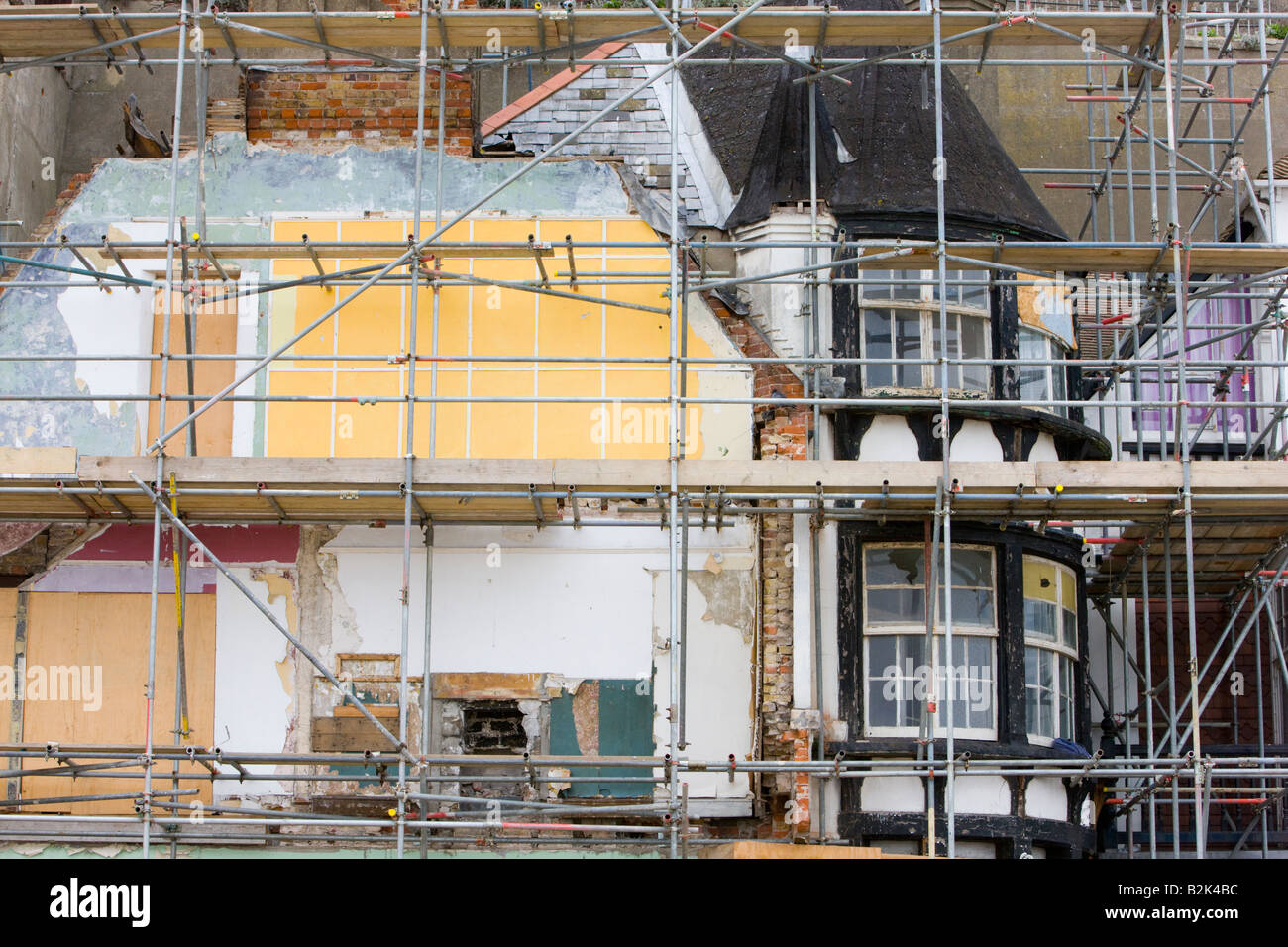 Renovation in progress on seafront house in Ramsgate Kent Stock Photo