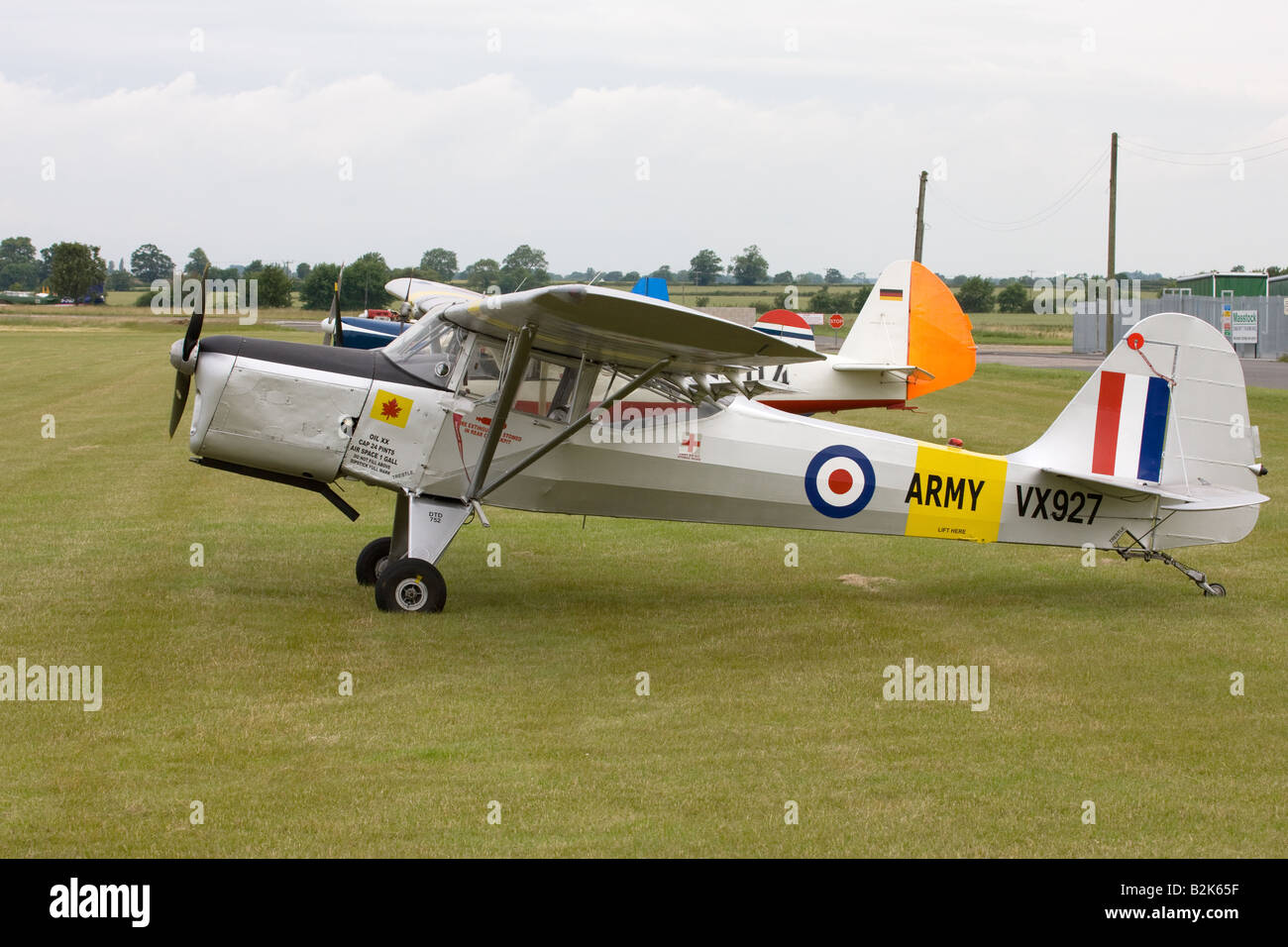 Beagle A61 Terrier Series 2 VX927 G-ASYG parked at Wickenby Airfield Stock Photo