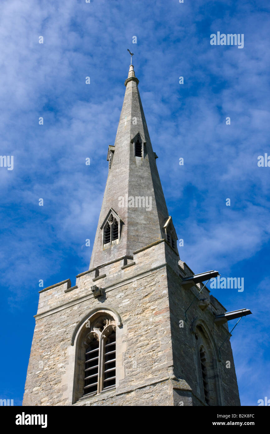 Spire Detail of All Saints Church Little Staughton Bedfordshire Stock Photo