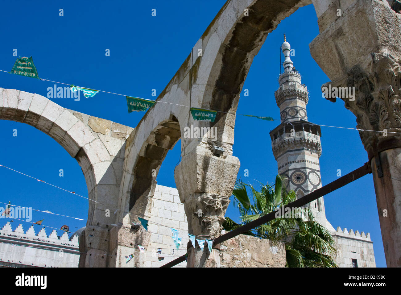 Western Gateway of the Roman Temple of Jupiter outside Umayyad Mosque in Damascus Syria Stock Photo