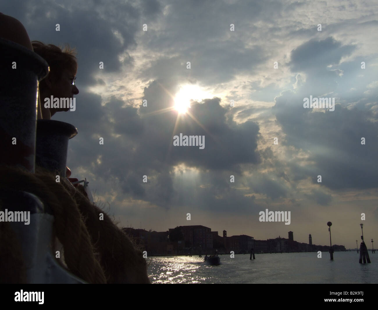 dramatic mood sunset sky over venice lagoon italy Stock Photo - Alamy