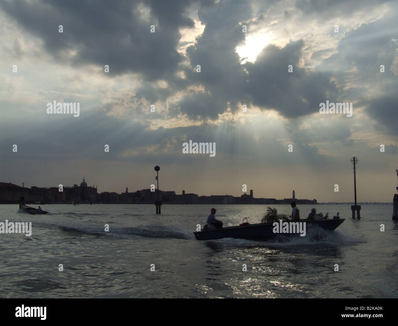 dramatic mood sunset sky over venice lagoon italy Stock Photo - Alamy