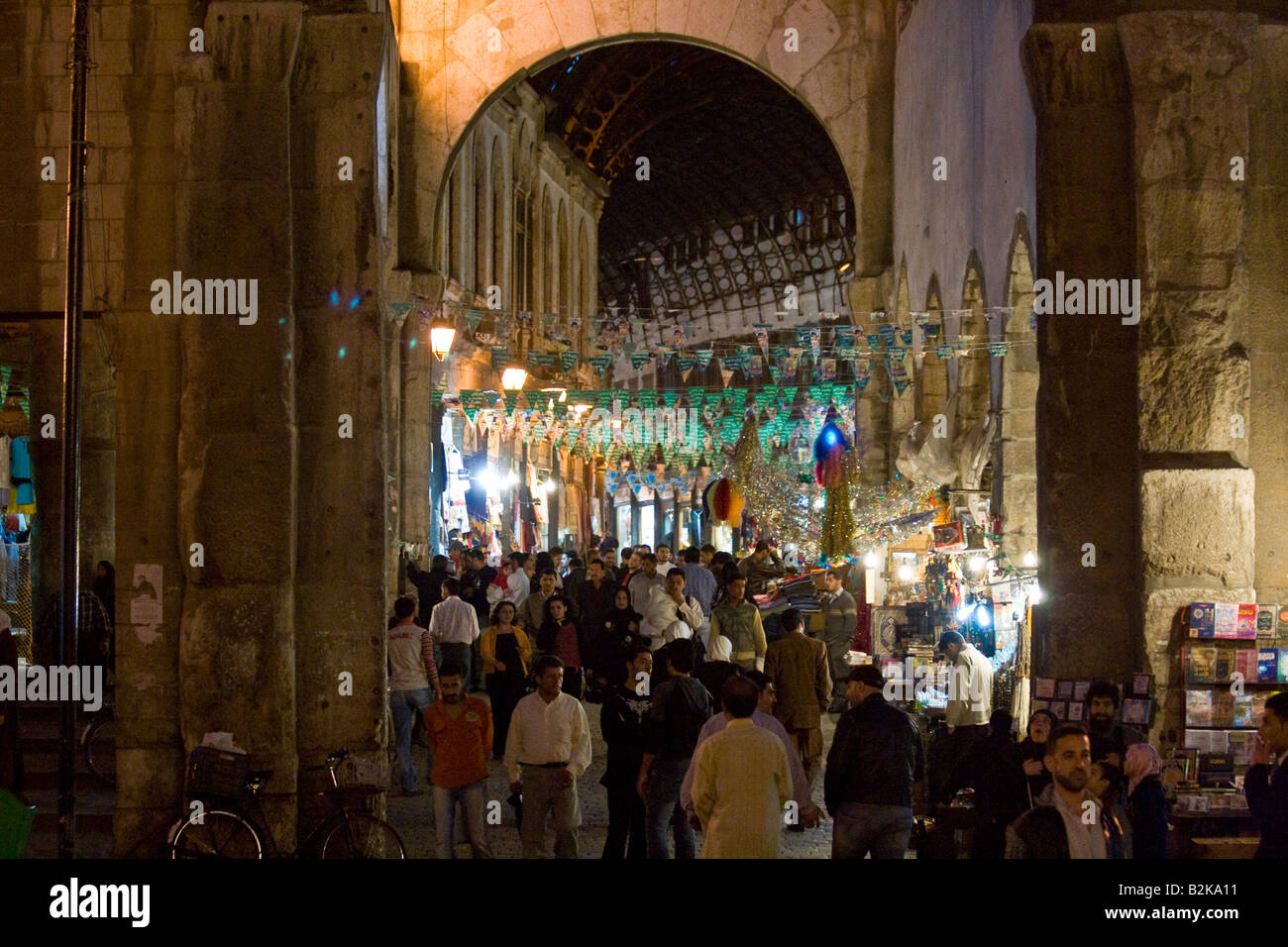 Temple of Jupiter Gateway and the Al Hamidiyya Souk in Damascus Syria Stock Photo
