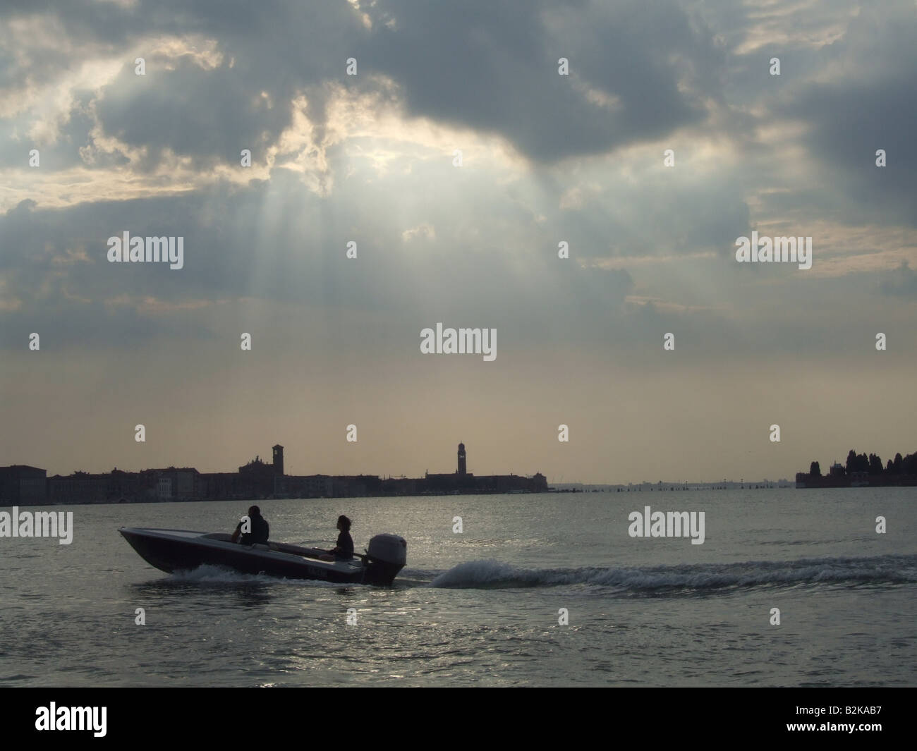 dramatic mood sunset sky over venice lagoon italy Stock Photo - Alamy