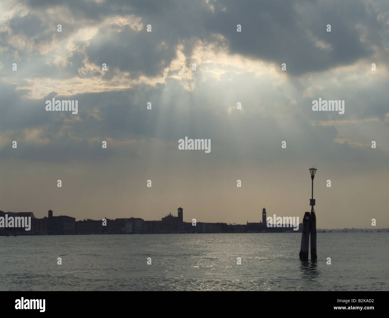 dramatic mood sunset sky over venice lagoon italy Stock Photo - Alamy
