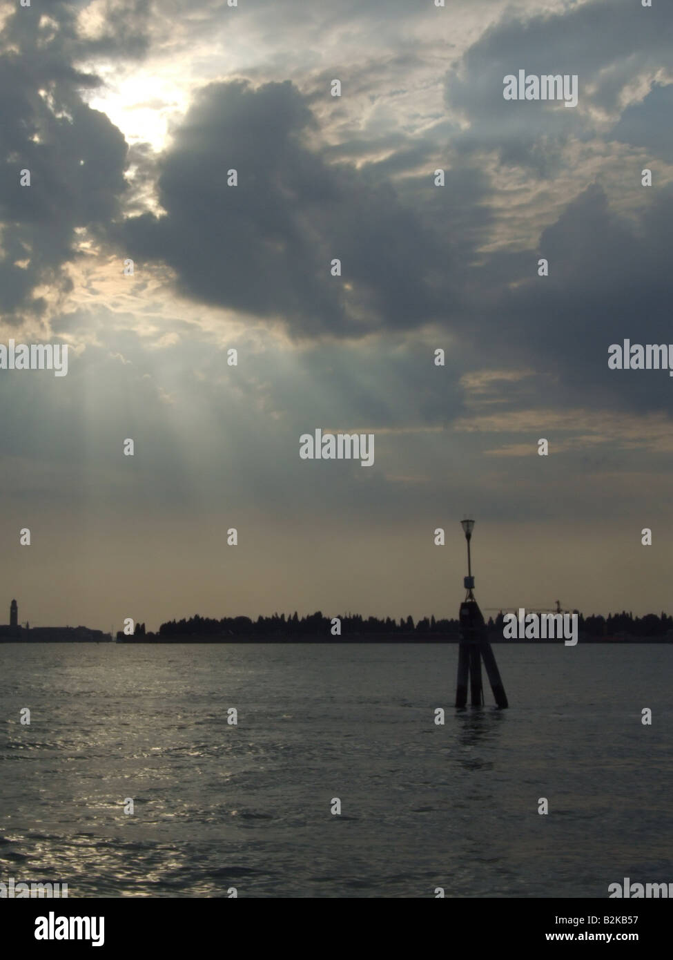 dramatic mood sunset sky over venice lagoon italy Stock Photo - Alamy