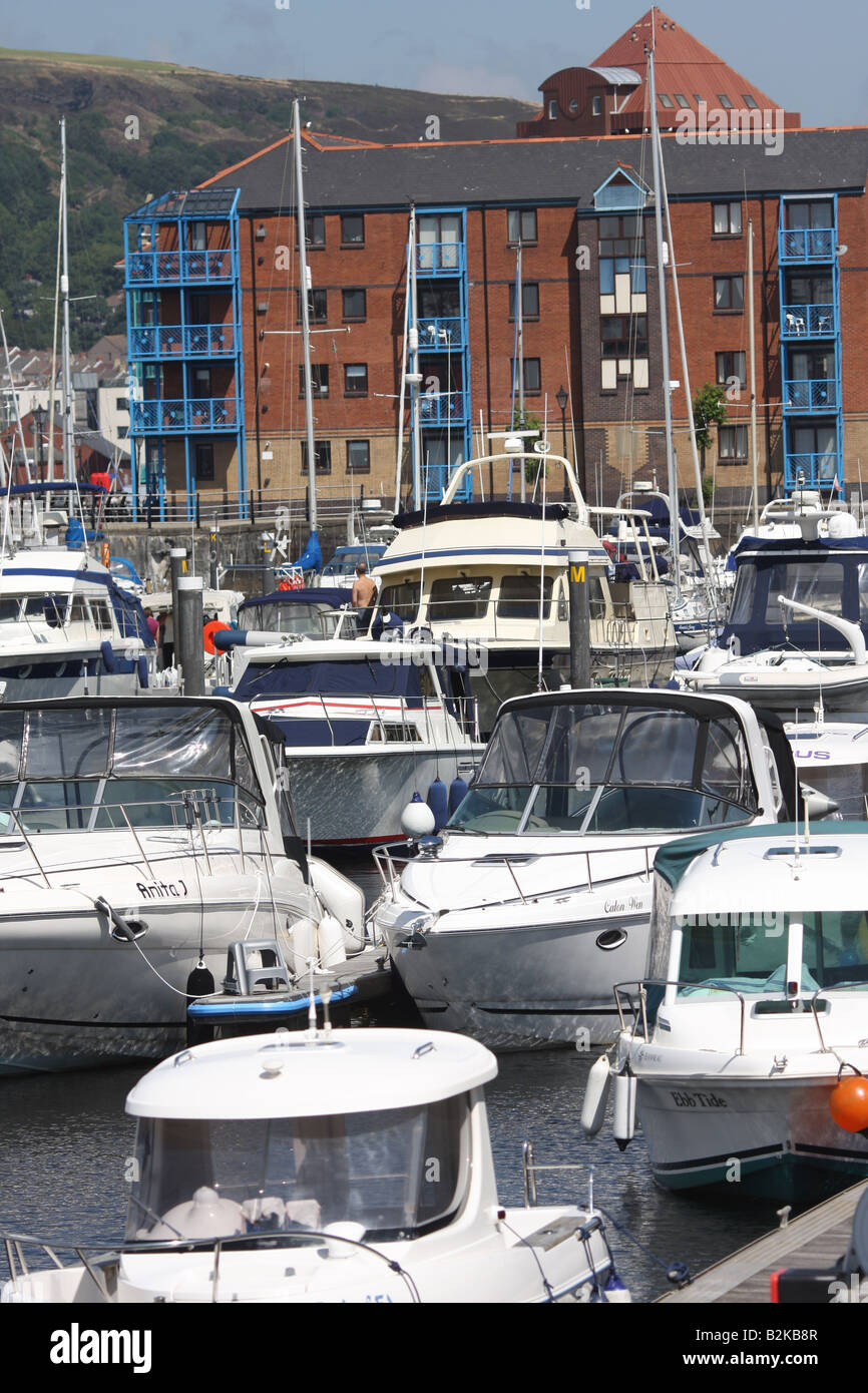 Boats Swansea Marina West Stock Photo Alamy