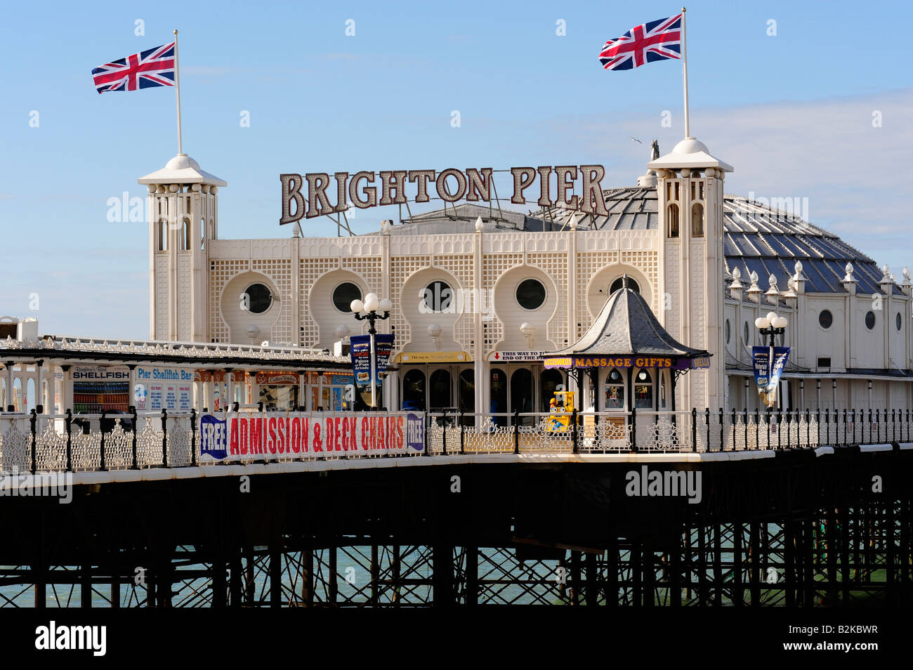 Palace Pier Brighton sunny day Stock Photo