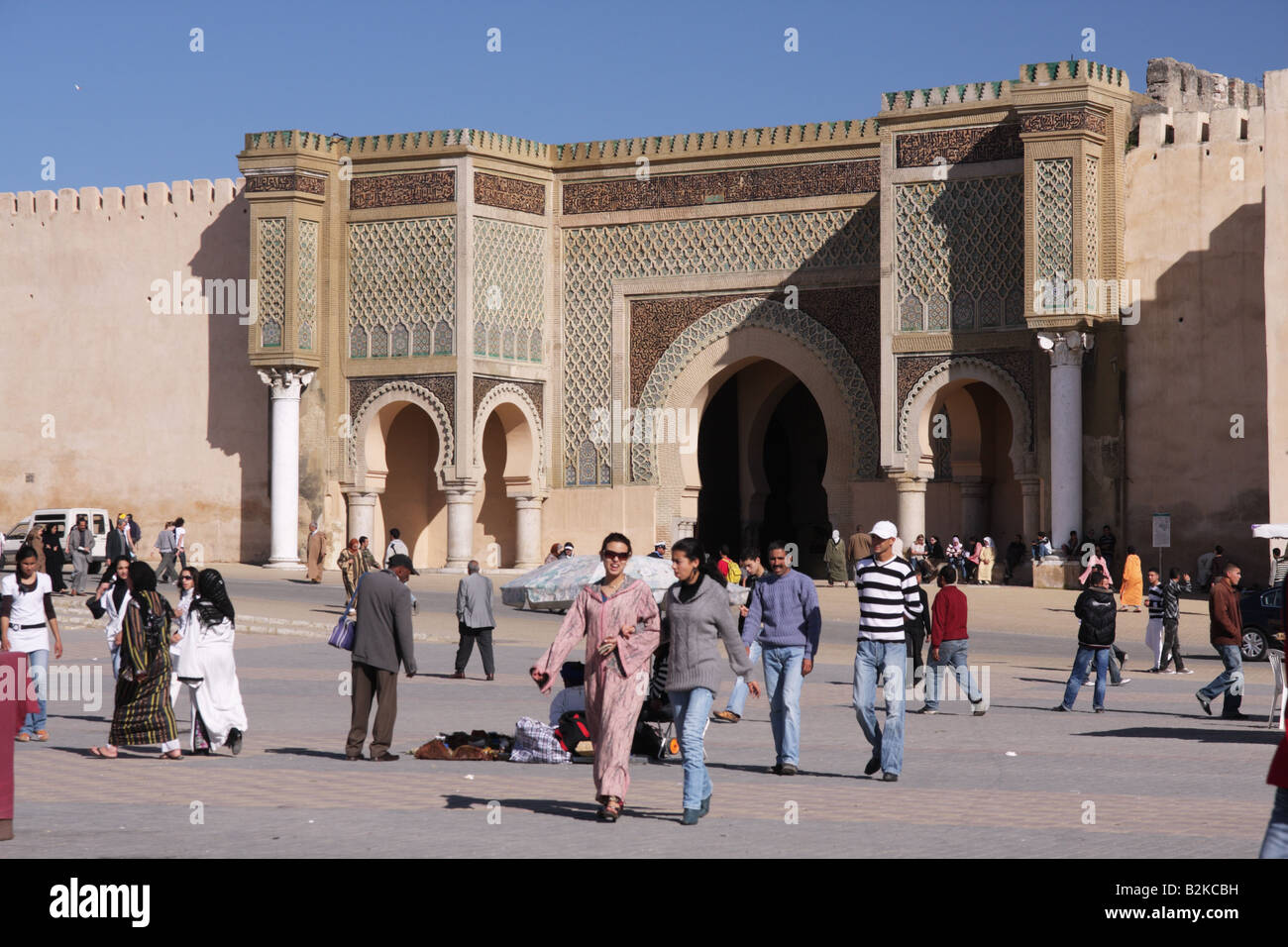 Bab Mansour in Meknes, Morocco Stock Photo