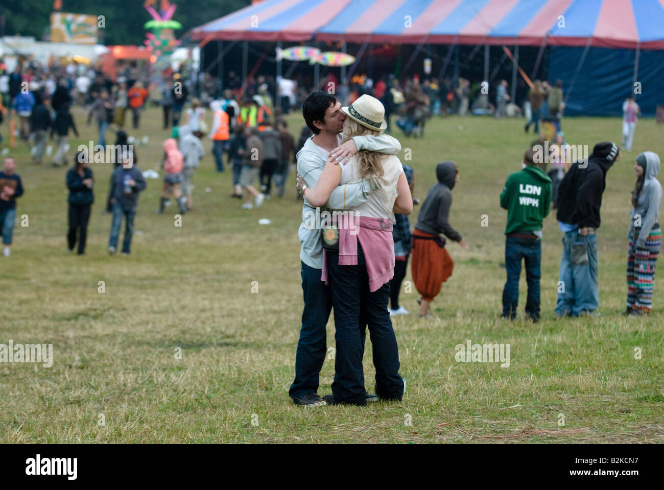 Young lovers at Music Festival Stock Photo