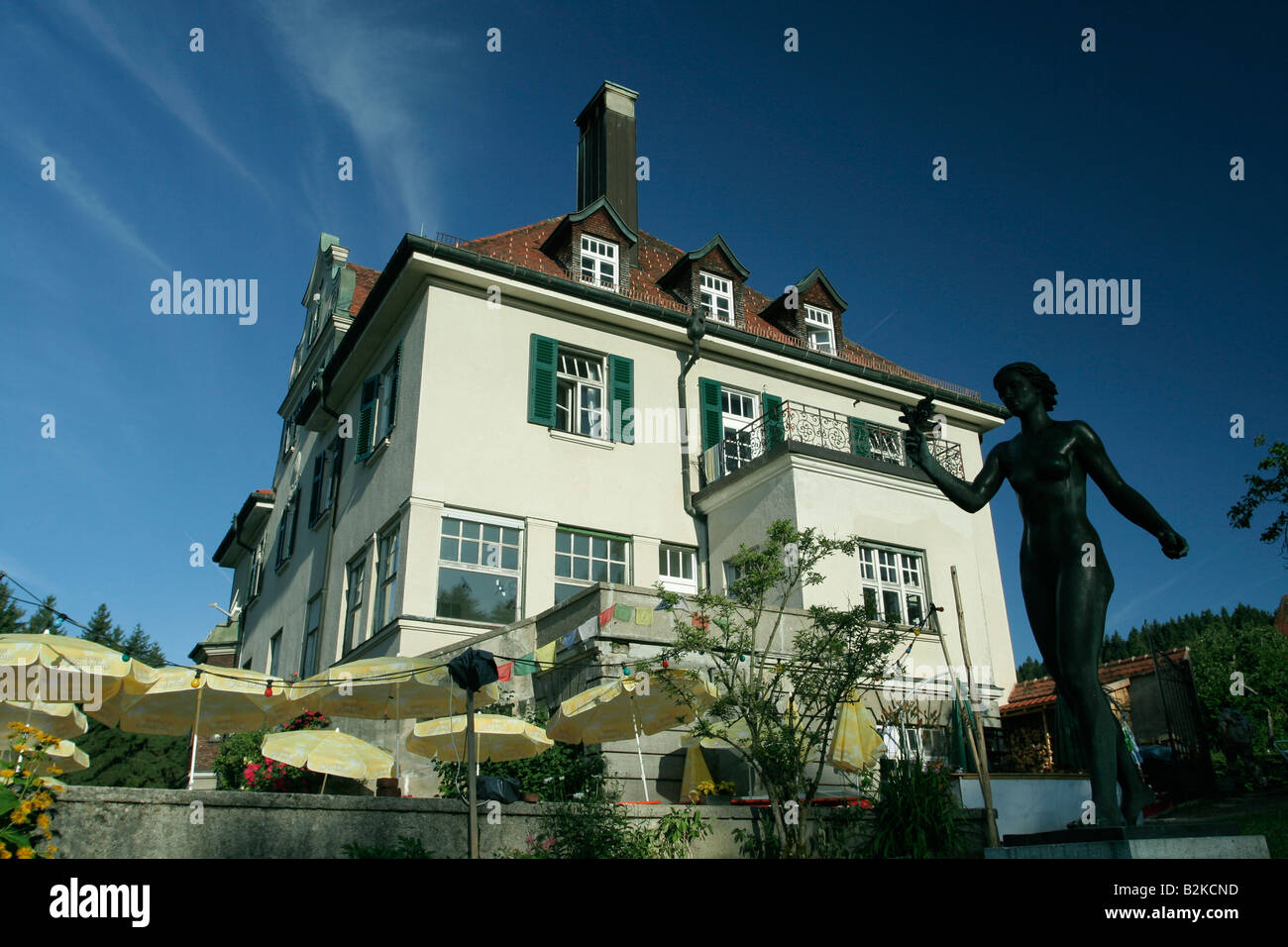 Beautiful old style mansion in German Alps. Stock Photo