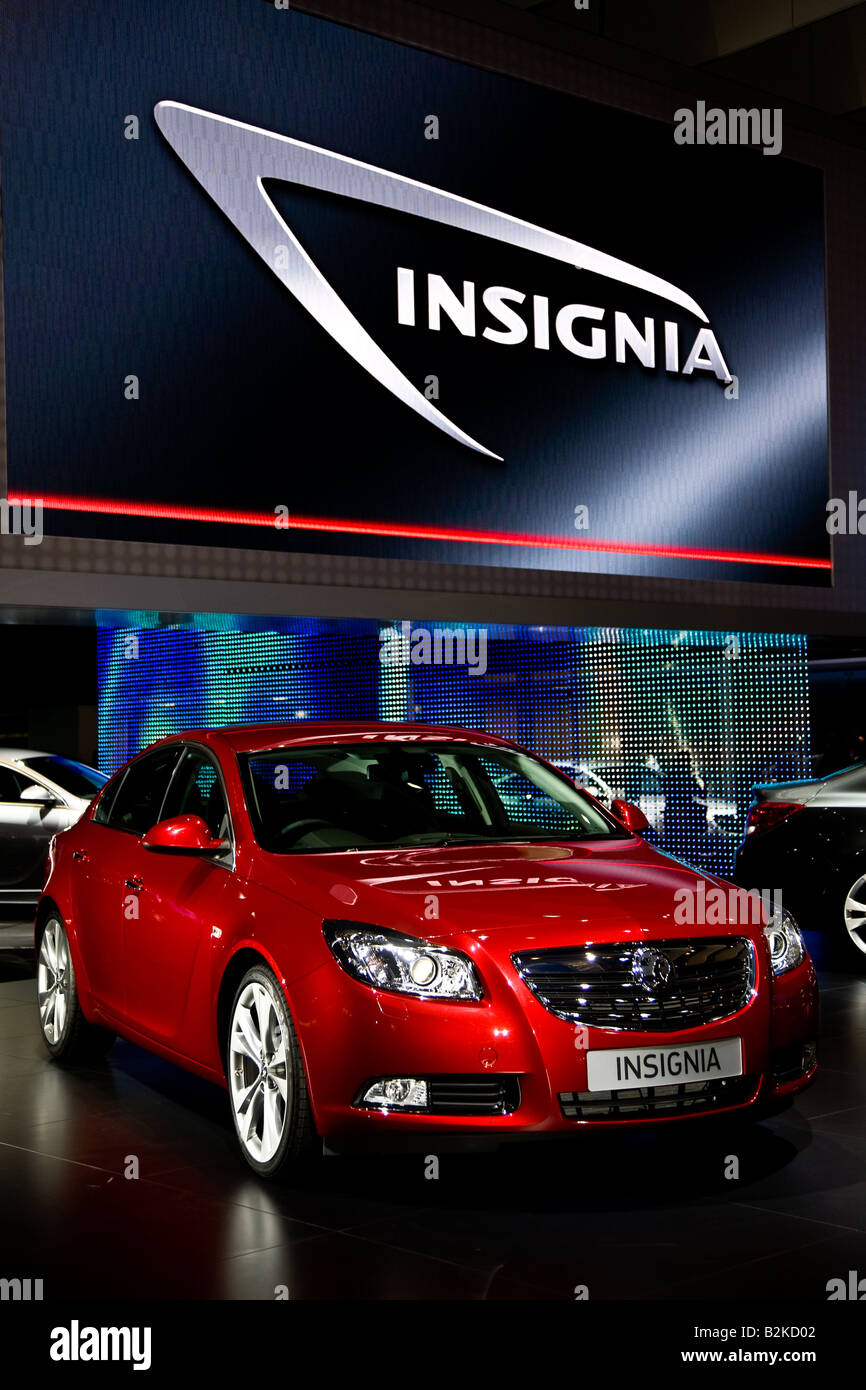The new Vauxhall Insignia at the 2008 London Motor Show at the excel Centre London Stock Photo