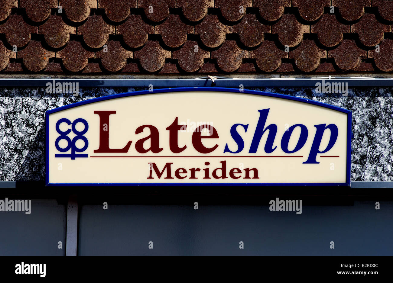 Co-op Late shop sign, Meriden, West Midlands, England, UK Stock Photo
