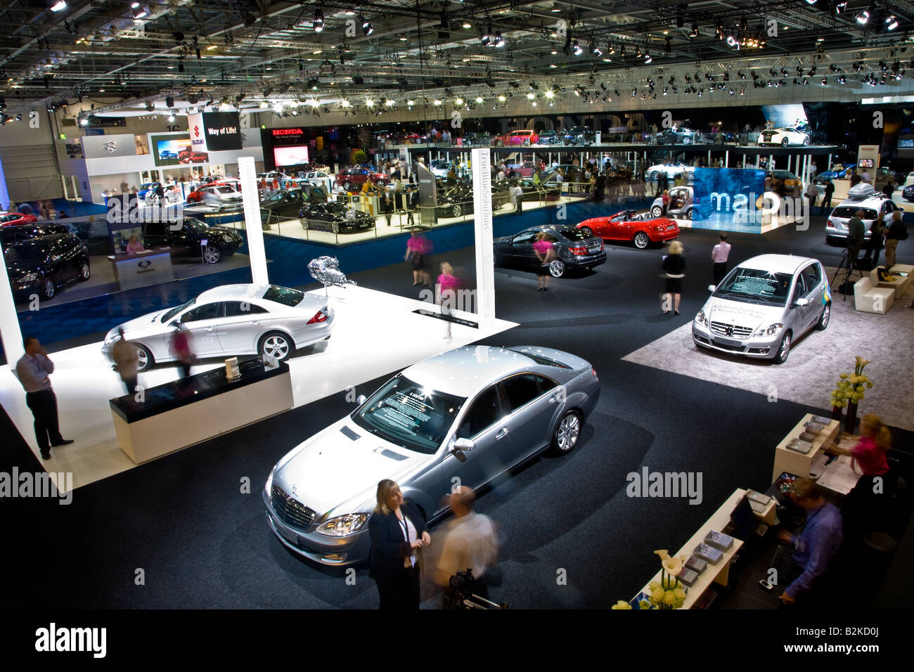 General view taken from above at the British motor show on press day 22nd July 2008 Photo Malcolm Case Green Stock Photo