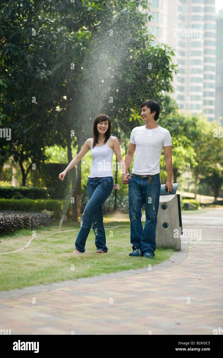 Walking barefoot grass asian hi-res stock photography and images - Alamy