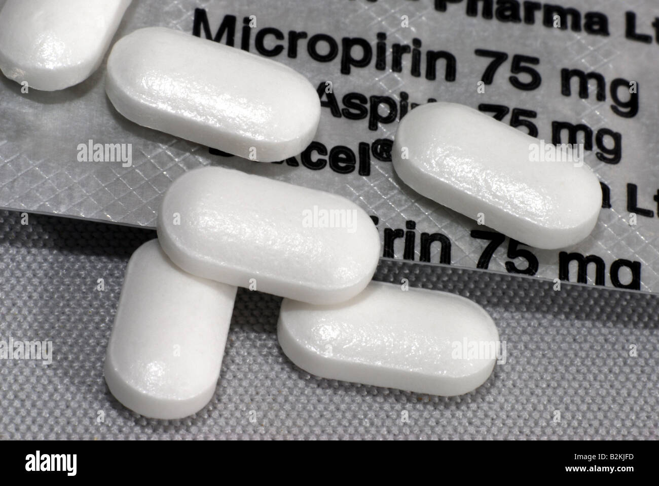 generic pack shot of Micropirin enteric coated tablets also known as  aspirin or non steroidal anti inflammatory drugs Stock Photo - Alamy