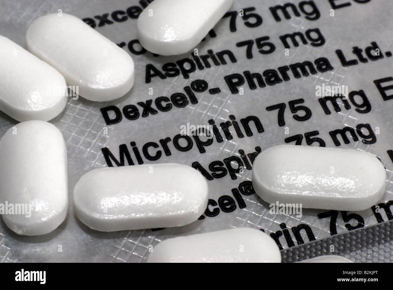 generic pack shot of Micropirin enteric coated tablets also known as  aspirin or non steroidal anti inflammatory drugs Stock Photo - Alamy