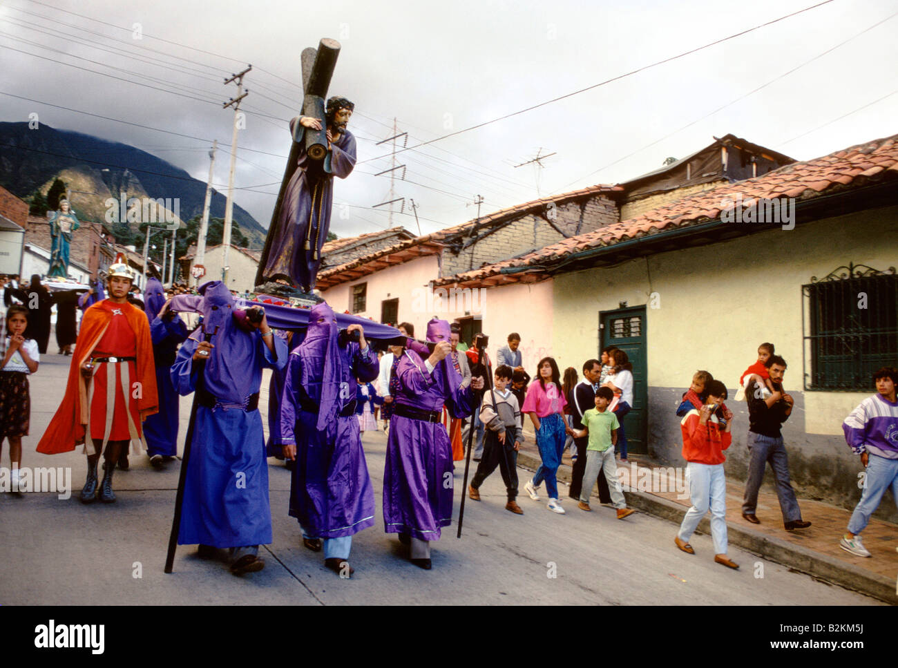 EASTER EASTER SUNDAY PARADE BOGOTA 1989 Stock Photo