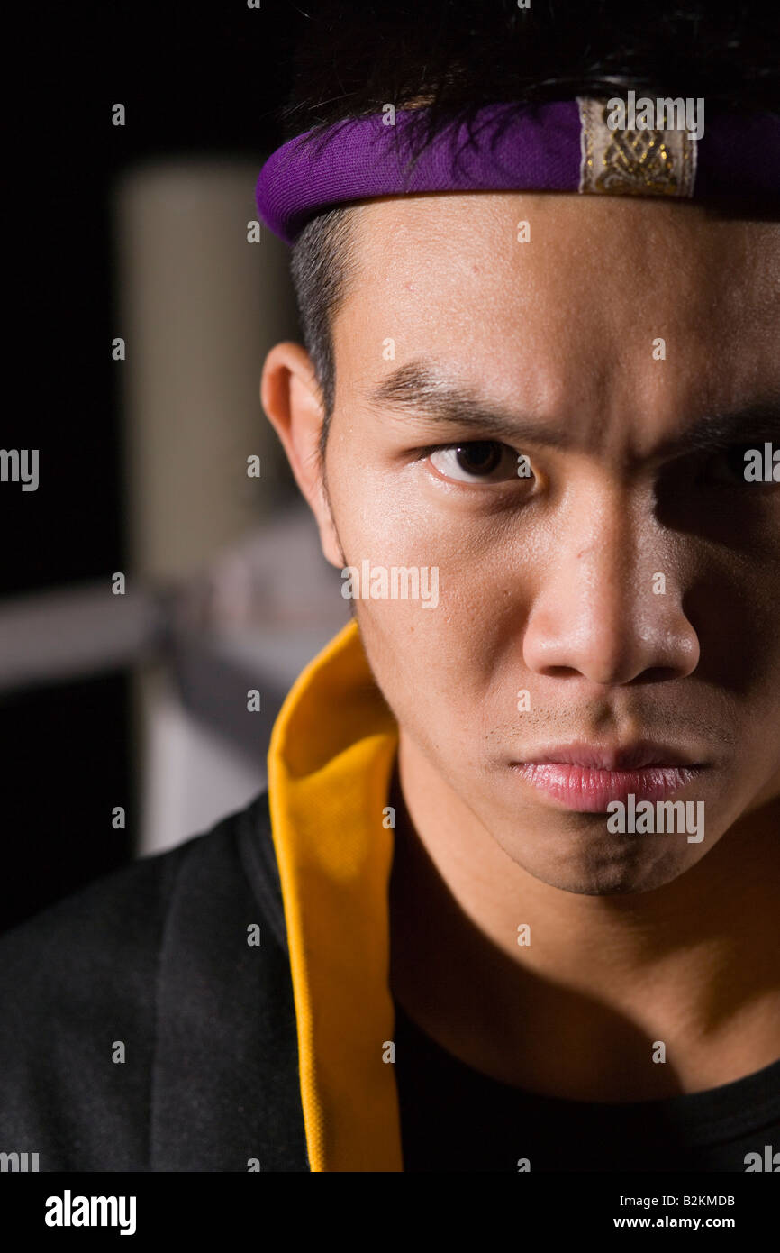 Close-up of a young man wearing a robe Stock Photo