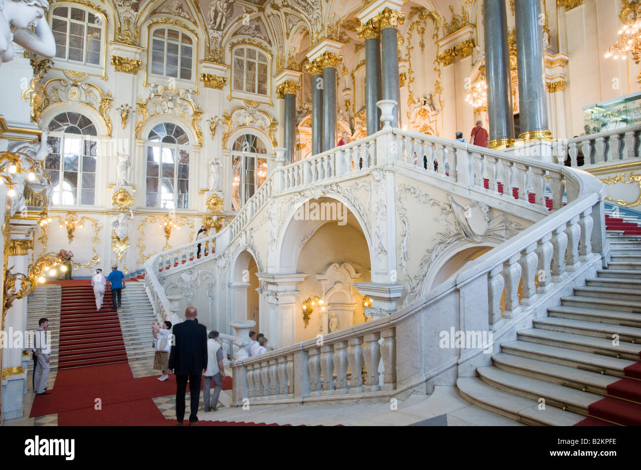 The Jordan Staircase, State Hermitage Museum, St Petersburg, Russia Stock Photo