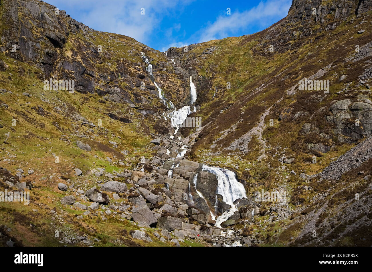 Mahon Falls in flood, Comeragh Mountains, County Waterford, Ireland Stock Photo