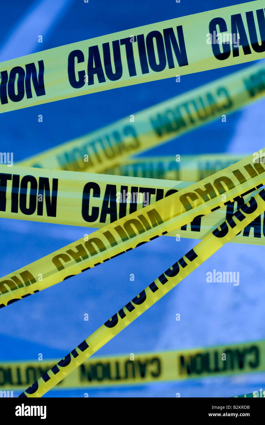 Caution yellow tape Stock Photo Alamy
