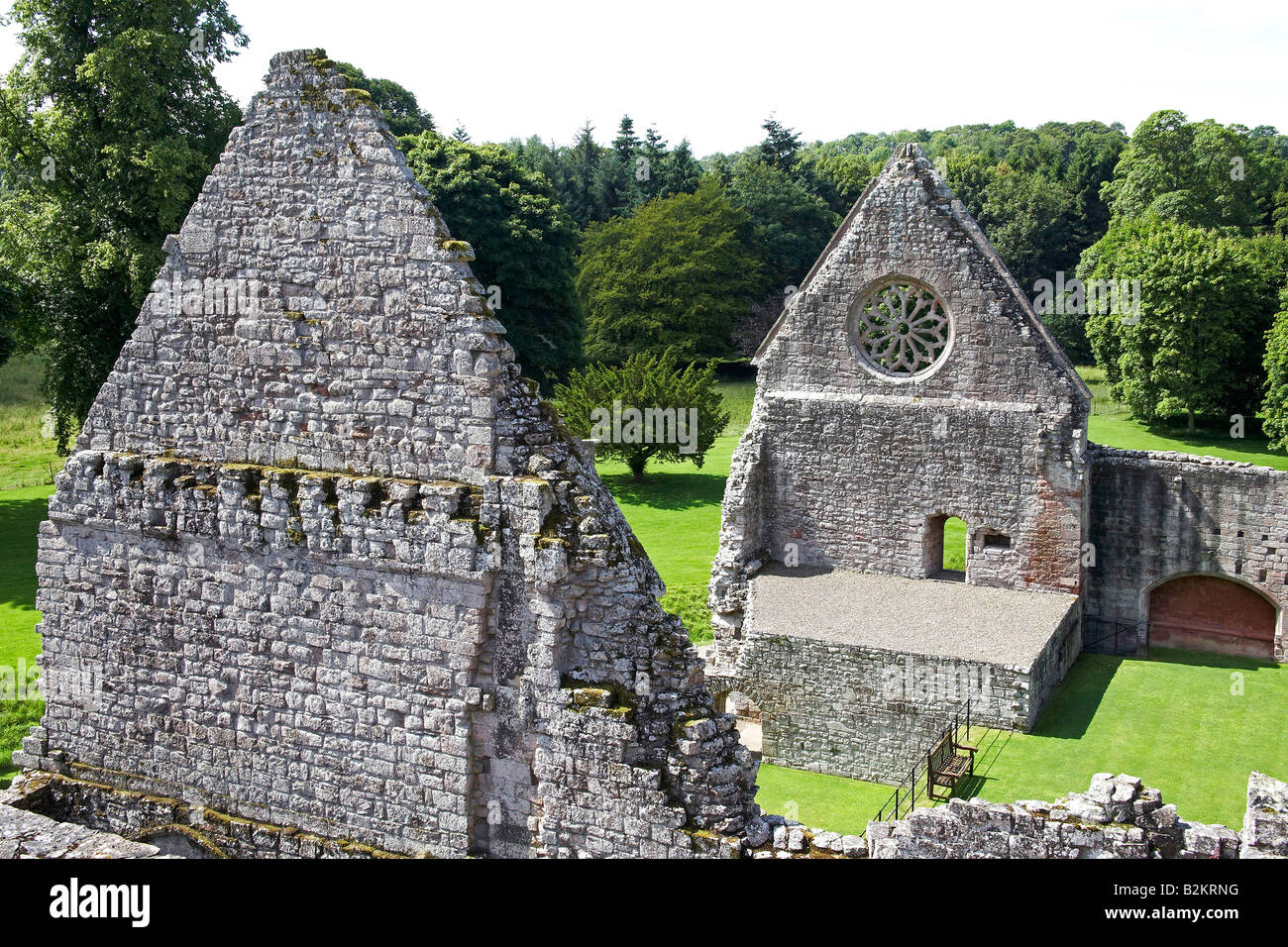 Ruins of abbey in Scotland Great Britain UK Stock Photo