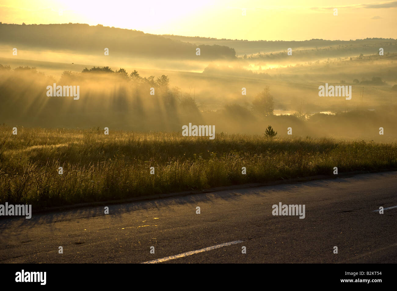 sunrise summer landscape Stock Photo - Alamy
