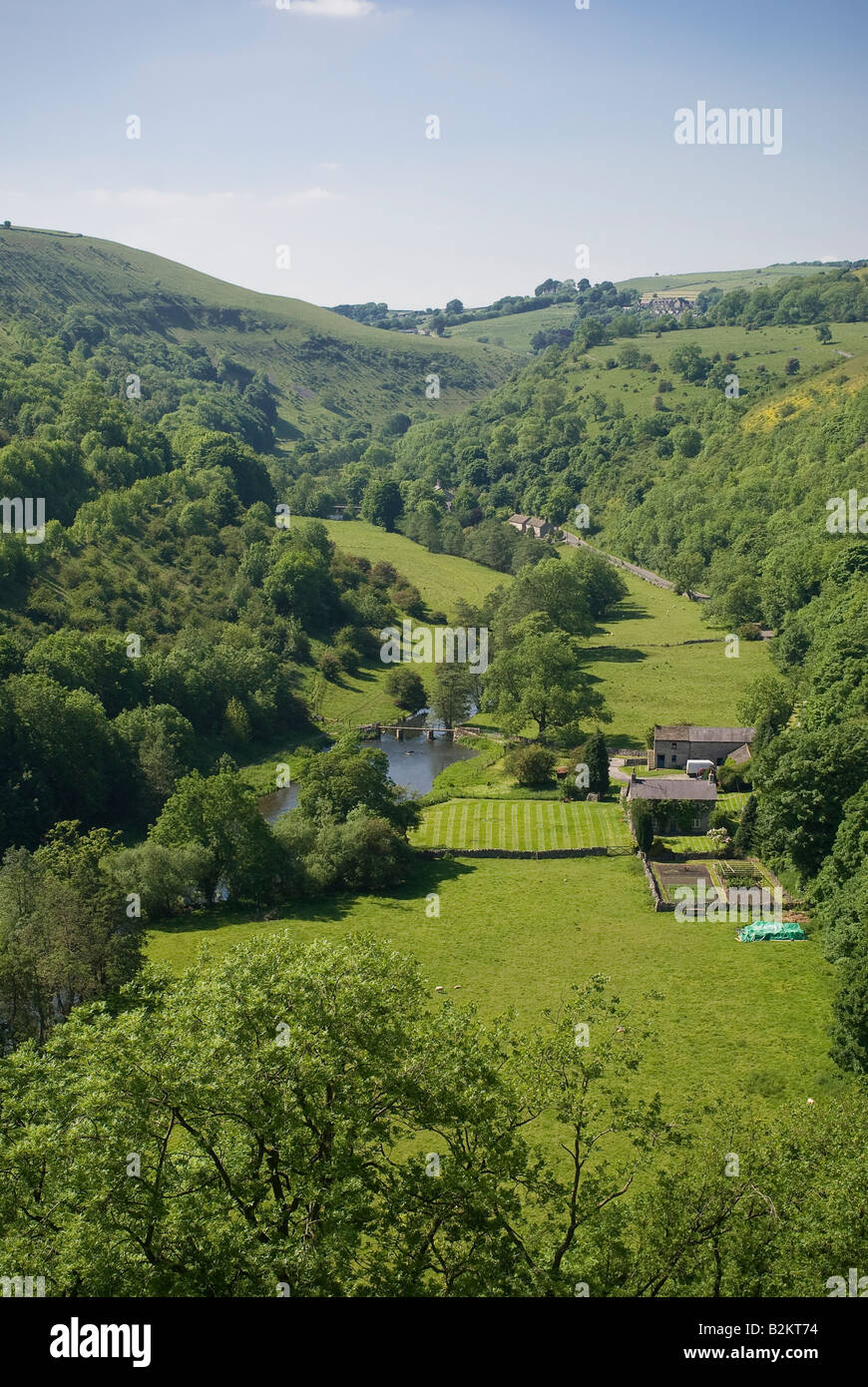 View of Monsal Dale in Derbyshire Stock Photo