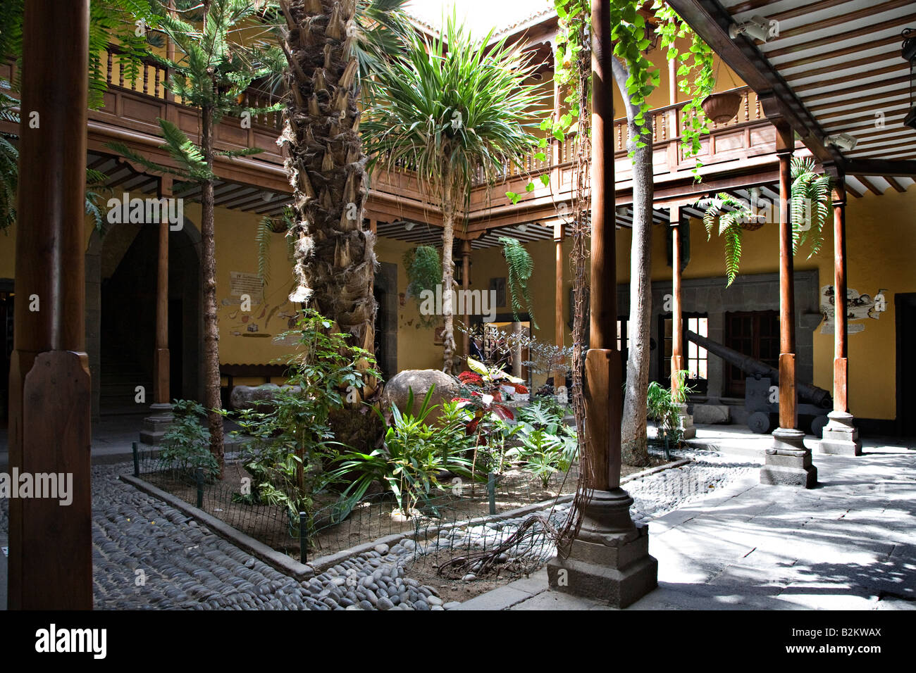 Central courtyard Casa de Colon (Columbus's house) Las Palmas Gran Canaria Spain Stock Photo