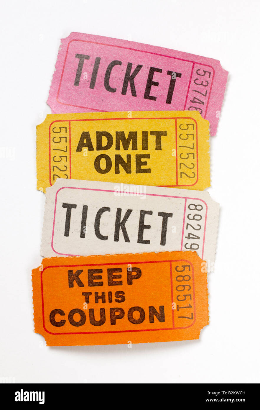 group of tickets Stock Photo