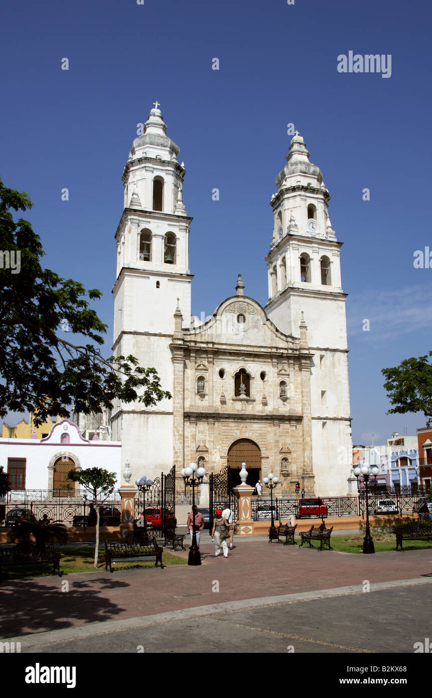 Cathedral of Nuestra Senora de la Concepcion, Campeche, Yucatan Peninsular, Mexico. Stock Photo