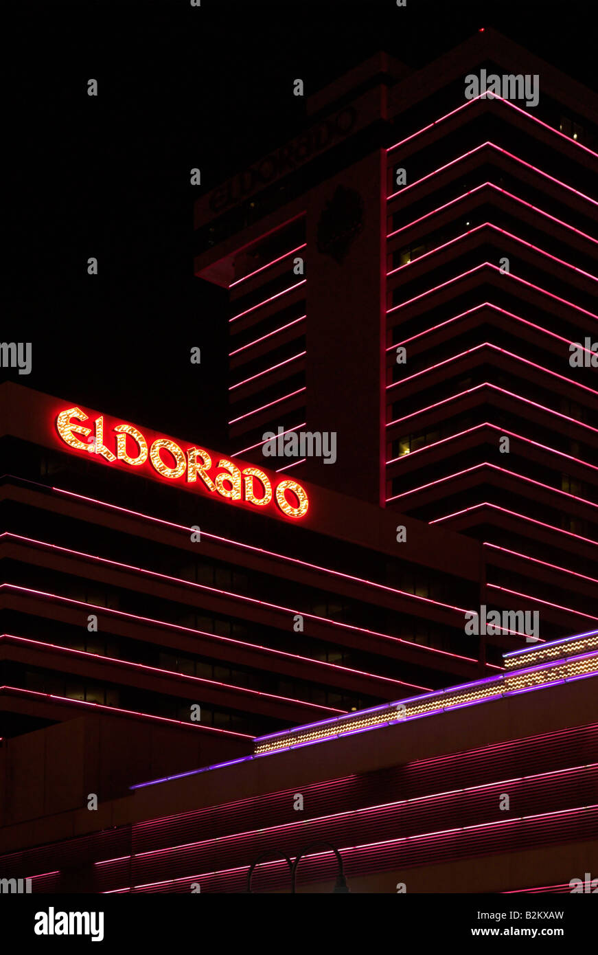 The 'Eldorado' Hotel Casino in Reno, Nevada, USA at night. Stock Photo