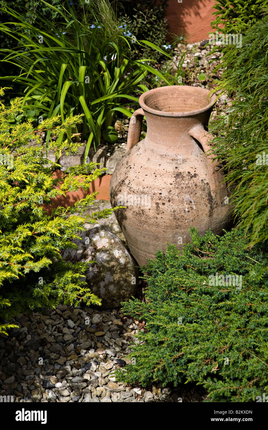 Pot used as garden ornament UK Stock Photo