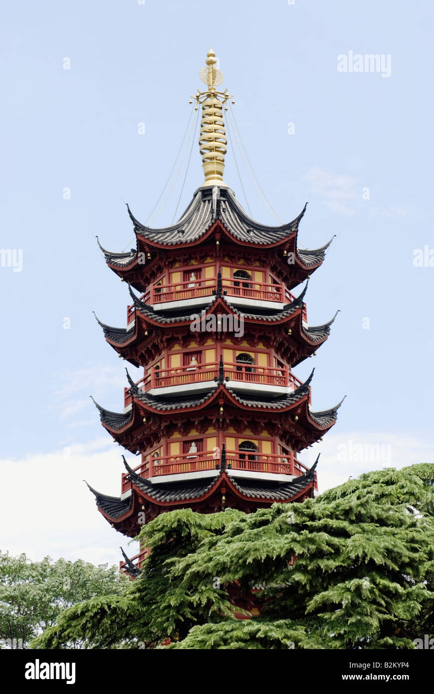 China, Nanjing, Jiming Temple Pagoda Stock Photo