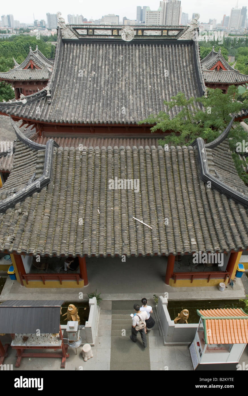 China, Nanjing, Jiming Temple aerial view Stock Photo