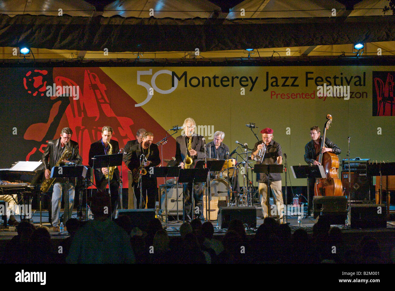 MONTEREY ALL STARS preform at the 50th anniversary MONTEREY JAZZ FESTIVAL MONTEREY CALIFORNIA Stock Photo