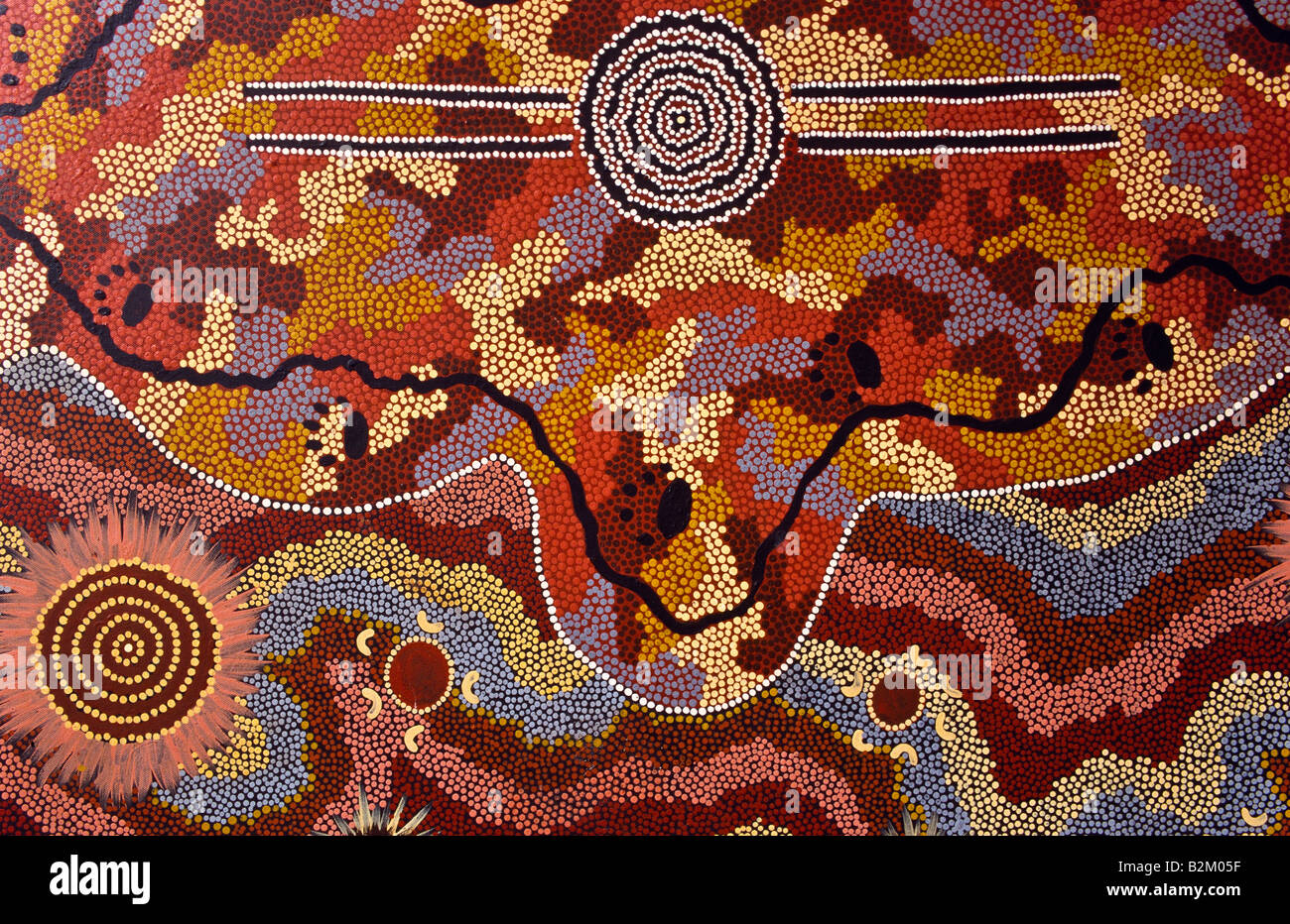 Aboriginal ^dot painting Australia Stock Photo