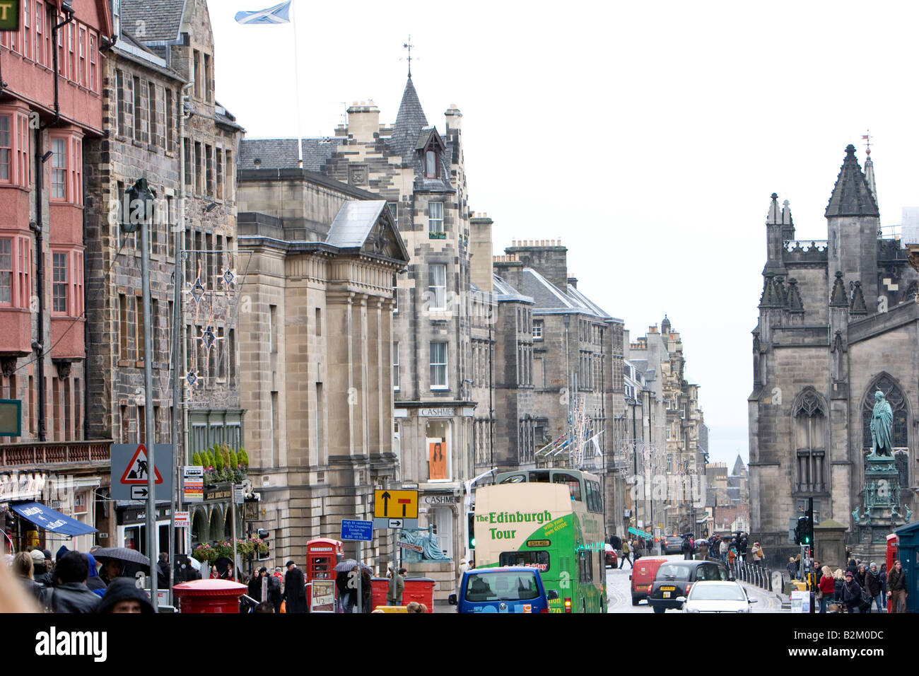Looking down West Bow Street in Edinburgh Scotland UK Stock Photo Alamy