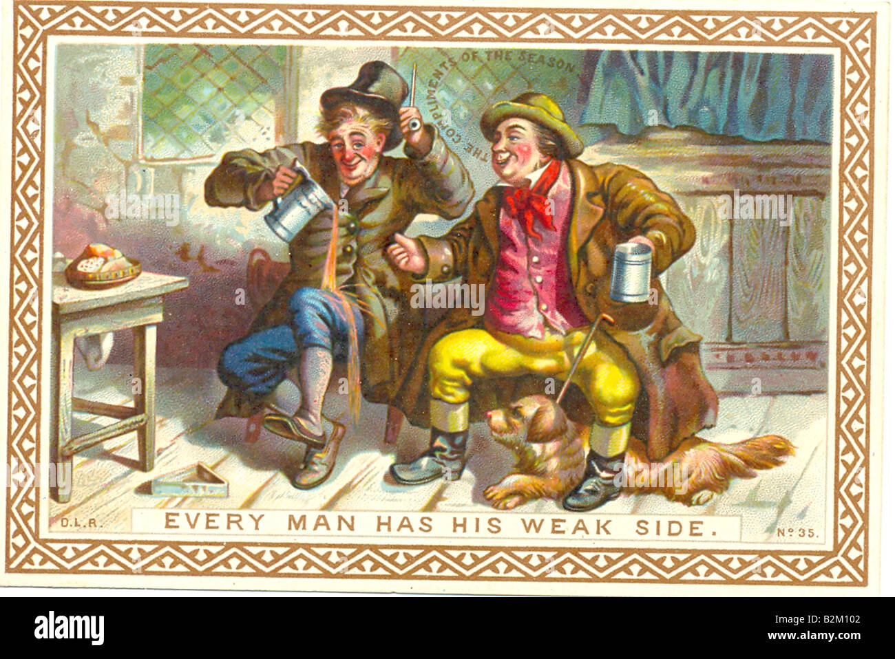 Chromolithographed Christmas greeting card published by de la Rue circa 1875 Stock Photo