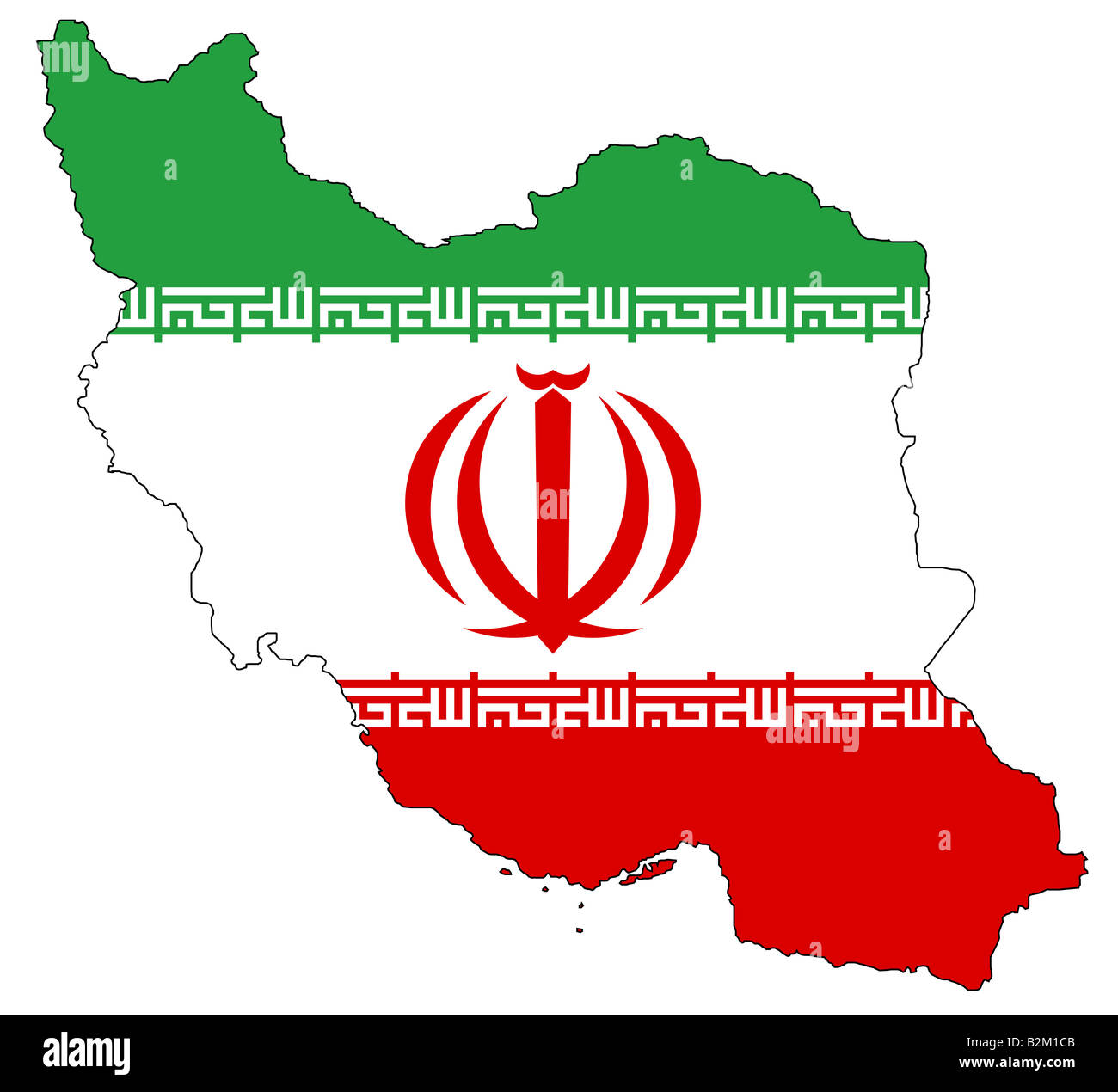 map and flag of iran Stock Photo