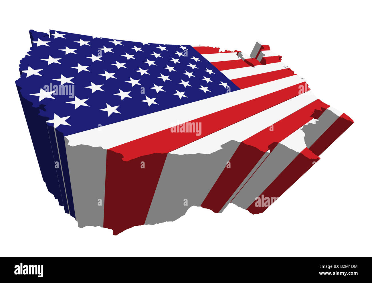 map and flag of usa Stock Photo