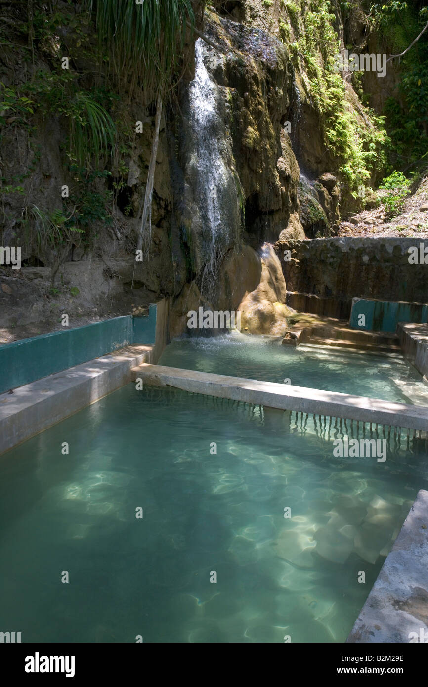 Hot water Mineral Baths near the Pitons in southern St Lucia Stock