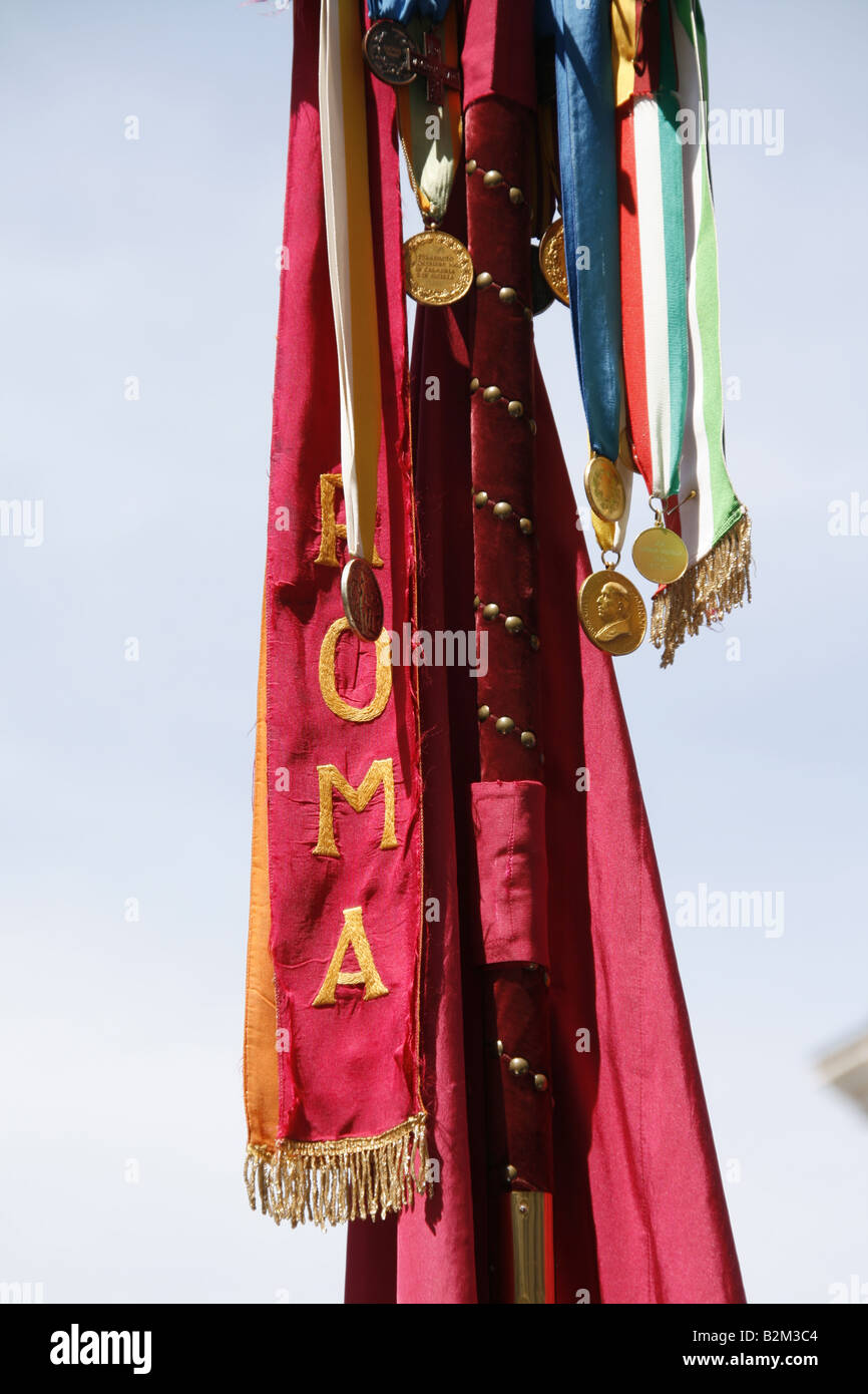 standard bearer with medals in rome, italy Stock Photo Alamy